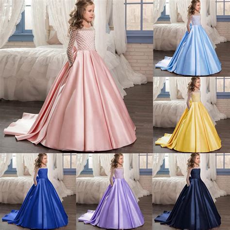 Buy Kids Girl Bowknot Pageant Tuxedo Gown Party Birthday Wedding