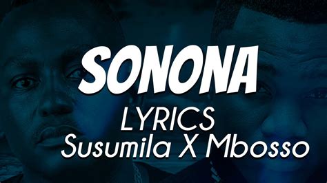 Sonona Susumila Ft Mbosso Lyrics Youtube