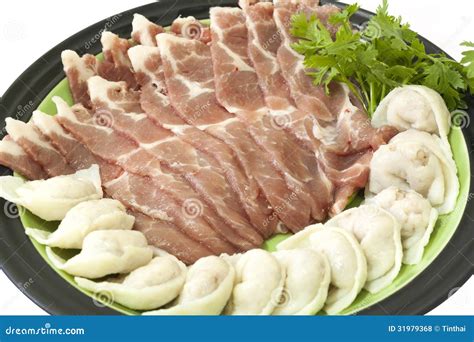 Slice Pork And Fish Dumpling Stock Photo Image Of Korean Pork 31979368