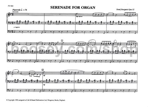 Bourgeois Derek Serenade Op 22 For Organ Solo