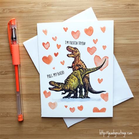 Funny T Rex Love Card Naughty Sex Card Funny Anniversary Etsy