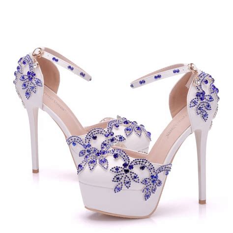 2018 New White Flower Wedding Sandals Women Shoes Crystal Women Peep
