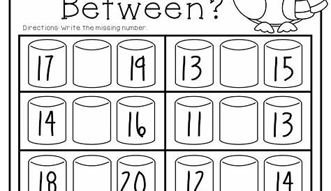 Kindergarten Numbers Between Worksheet | MySchoolsMath.com