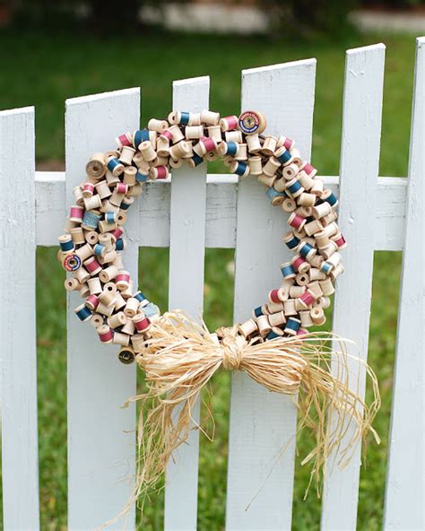 Upcycled New Ways With Old Wooden Thread Spools Easter Wreath Diy