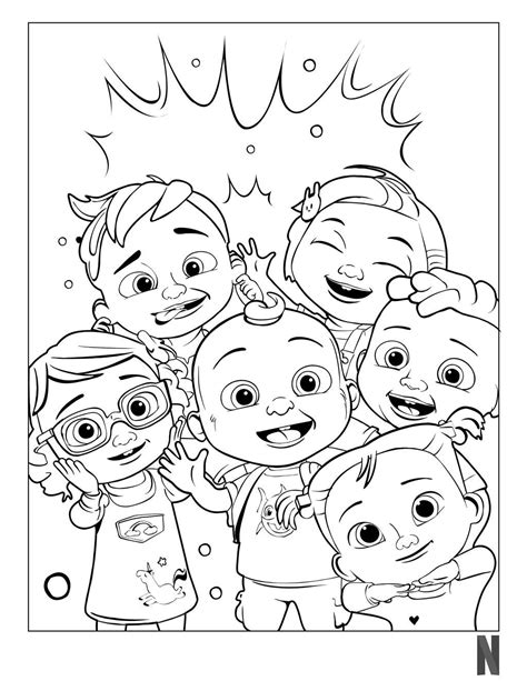 Cocomelon Coloring Pages Characters Birthday Coloring Pages Free