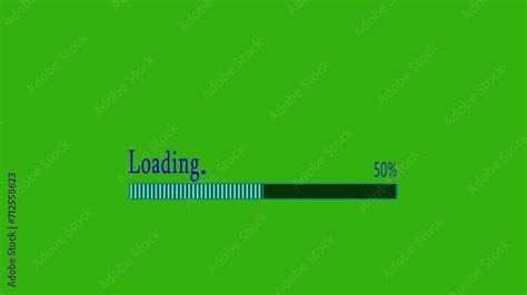 Loading Bar Animation Isolated On A Green Background Simple Loading