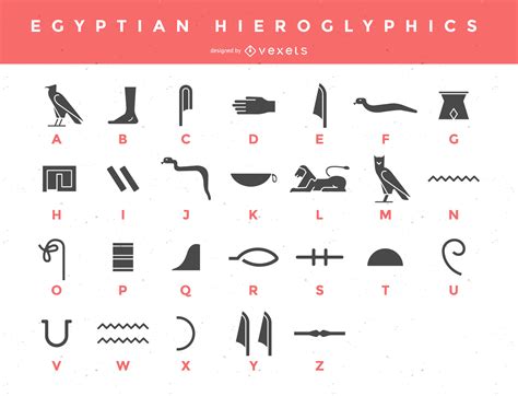 Ägyptische hieroglyphen alphabet kaufen l abc schablone & mehr | hieroglyphen alphabet ägyptische hieroglyphen mit dem unentbehrlichen zubehör für alle ägyptischen schüler ein. Projeto Hieroglyphics egípcio - Baixar Vector
