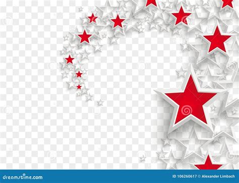 White Stars Red Stardust Transparent Stock Vector Illustration Of