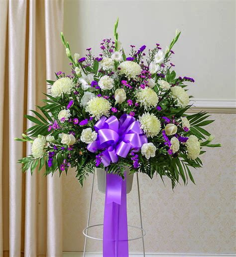 Lavender Sympathy Standing Basket Avas Flowers