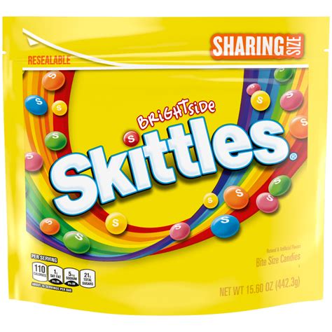 Skittles Brightside Sharing Size Candy Bag 156 Oz Skittles