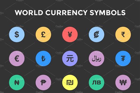 World Currency Symbols Icons Icons Creative Market