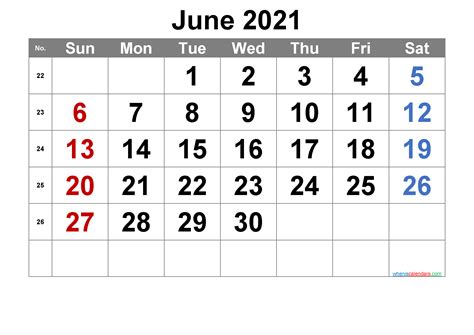 Printable June 2021 Calendar Free Premium In 2020 June Calendar