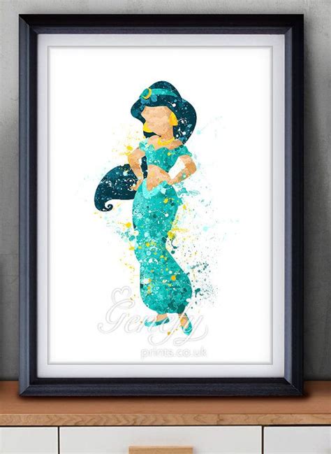 Disney Princess Jasmine Aladdin Watercolor Poster Print ... Description amazing snow white watercolor playroom/nursery art print.
