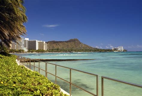 Waikiki Beach And Diamond Head In Hawaii Stock Image Image Of Craters