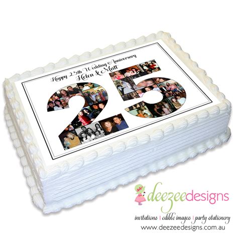 Maybe you would like to learn more about one of these? Wedding Anniversary Photo Collage A4 Edible Cake Topper - 25th, 50th - EI102A4 | Deezee Designs ...