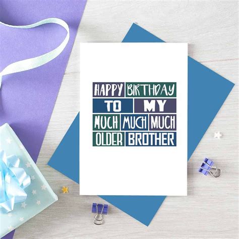 Funny Birthday Card For Brother Older Brother Birthday Card Brother
