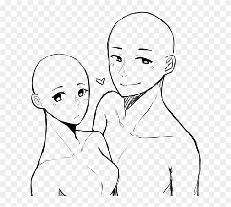 Cute Couple Base Drawing With Hair