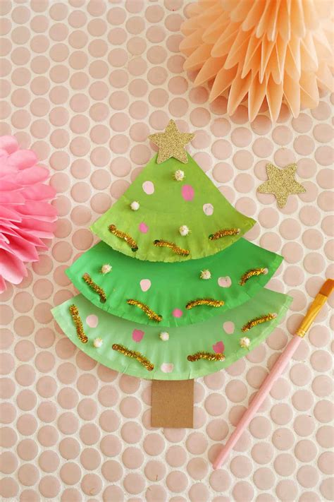 Paper Plate Christmas Tree Craft With Fingerprint Ornaments