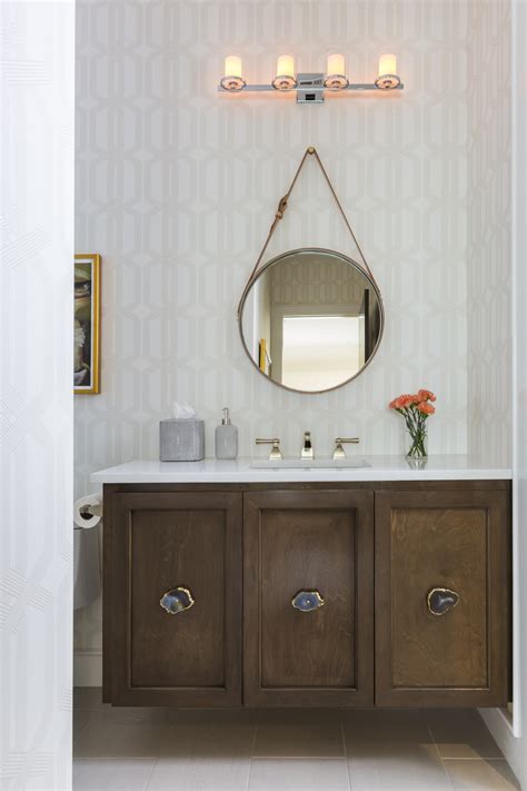 Bathroom mirrors usually come in round/circular shapes, square/rectangular shapes, and irregular, geometric shapes. We're Obsessed with Round Mirrors in the Bathroom! - Laura ...