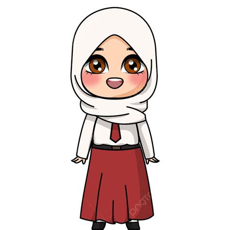 Pelajar Berseragam Hijab Siswa Sekolah Indonesia Png Dan Vektor