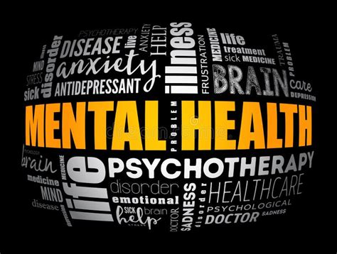 Mental Health Word Cloud Collage Health Concept Stock Illustration