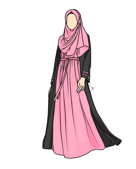 Kartunmuslimah Muslimah Hijabi Girl Girl Hijab Fashion Illustration Sketches Fashion
