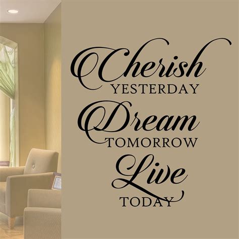 Inspirational Wall Decal Cherish Dream Live Motivational Quote Vinyl