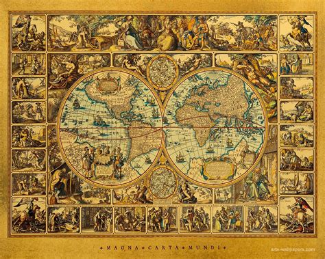 🔥 Download World Antique Map Wallpaper Art Print Poster By Mgibson