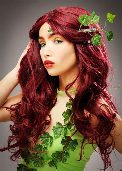 Womens Deluxe Poison Ivy Style Red Cherry Wig