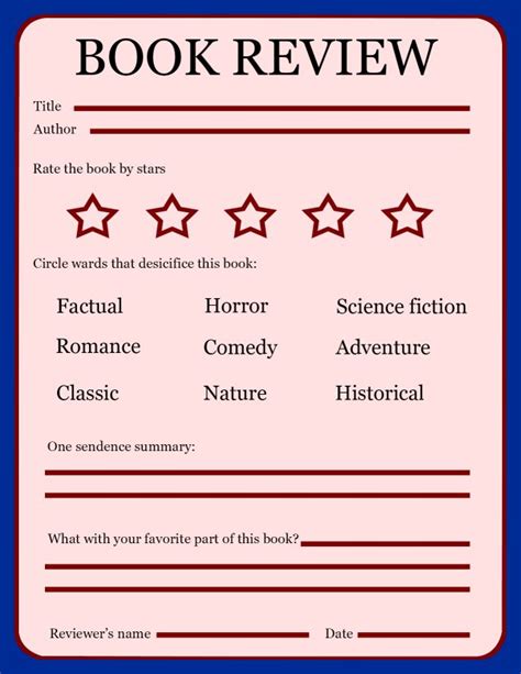 Book Review Template