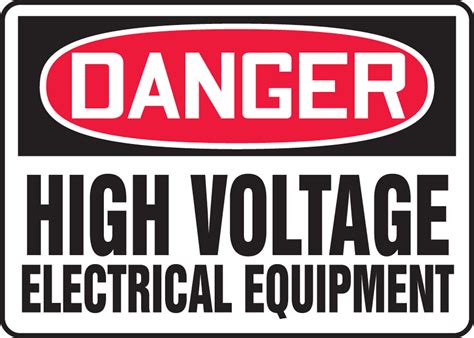 High Voltage Electrical Equipment OSHA Danger Safety Sign MELC052