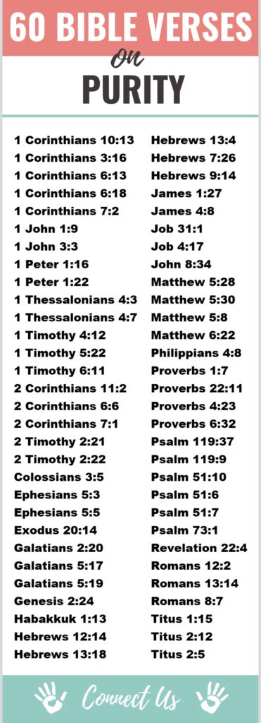 60 Best Bible Scriptures On Purity Connectus