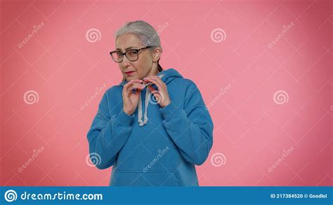 Confused Elderly Good Looking Granny Woman Pointing Fingers Herself Ask Say Who Why Me No Thanks