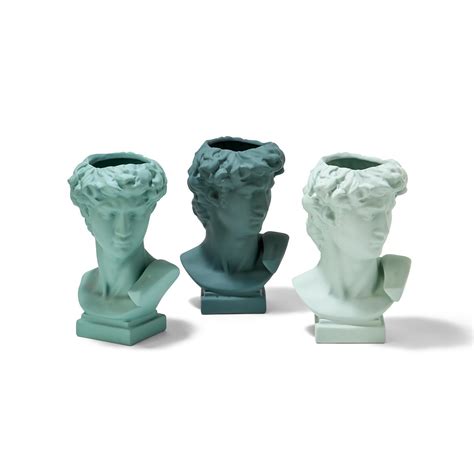 Apollo Grecian Bust Vaseflower Pot Asst 3 Colors