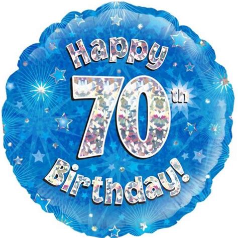 70 Birthday Blue 45cm Flat Foil Balloonaway