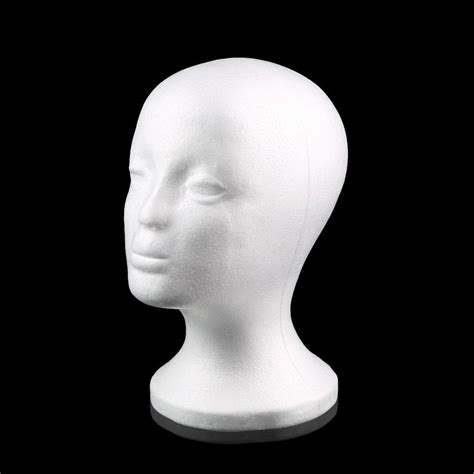 2 Pcs Female Styrofoam Mannequin Manikin Head Model Foam Wig Hair