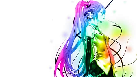 Anime Colorful Hatsune Miku Vocaloid Hd Wallpapers Desktop And