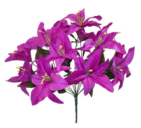 purple 22″ tall tiger lily x 12 silk flower depot
