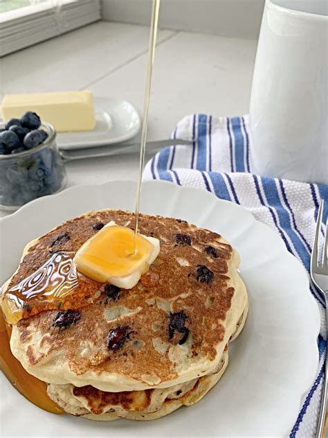Oatmeal Buttermilk Blueberry Pancakes Apple A Day