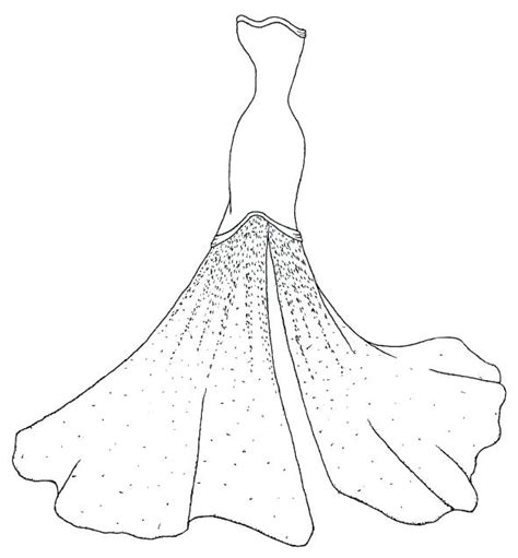 Dress Coloring Print Barbie Sketch Coloring Page