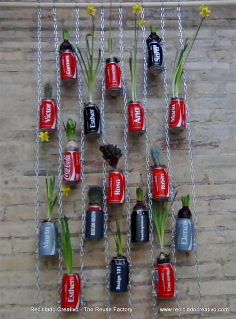 Vertical Garden With Coca Cola Cans Recycled Ideas