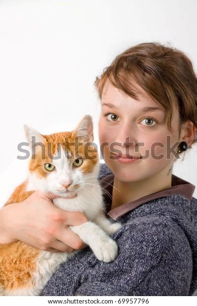 Young Girl Holding Cat Stock Photo 69957796 Shutterstock