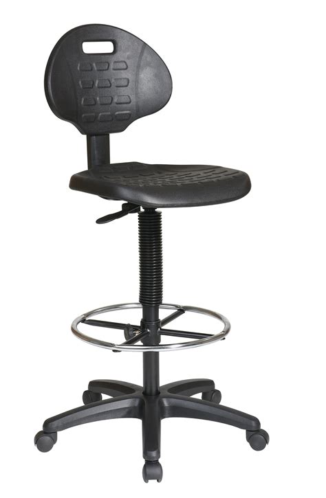 Drafting chair tall office chair adjustable height with lumbar support flip up arms footrest mid back task mesh desk chair computer chair drafting stool for standing desk, black. Office Star KH550 Drafting Chair with Adjustable Footrest
