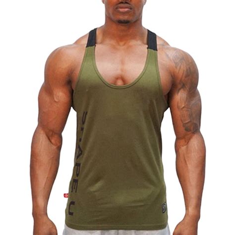 Discount Activity Mens Gym Vest Bodybuilding Muscle Stringer Ribbed