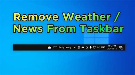 How To Remove Weather And News From Windows Taskbar Youtube
