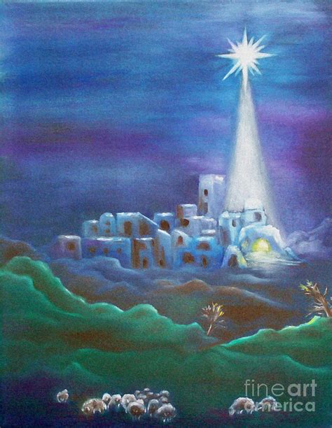 Star Over Bethlehem Holy Night Painting By Melanie Palmer Fine Art