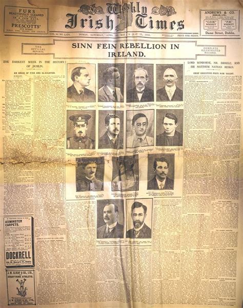 The ‘irish Times Covering The Events Of The 1916 Rising This Was A