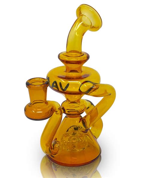 Mav Waffle Recycler Rig W 14mm Female Joint And Slide Amber 420