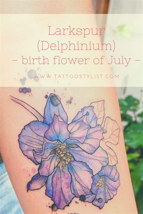 Larkspur Birth Flower Of July In 2021 Birth Flowers Birth Flower Tattoos Flower Tattoos