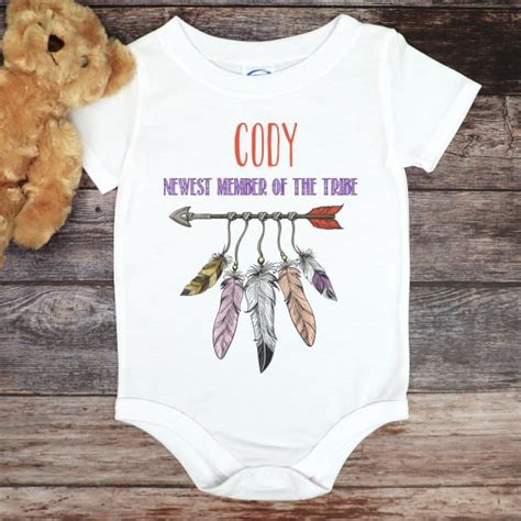Newest Member Of The Tribe Personalized Baby Onesie Custom Baby Clothing